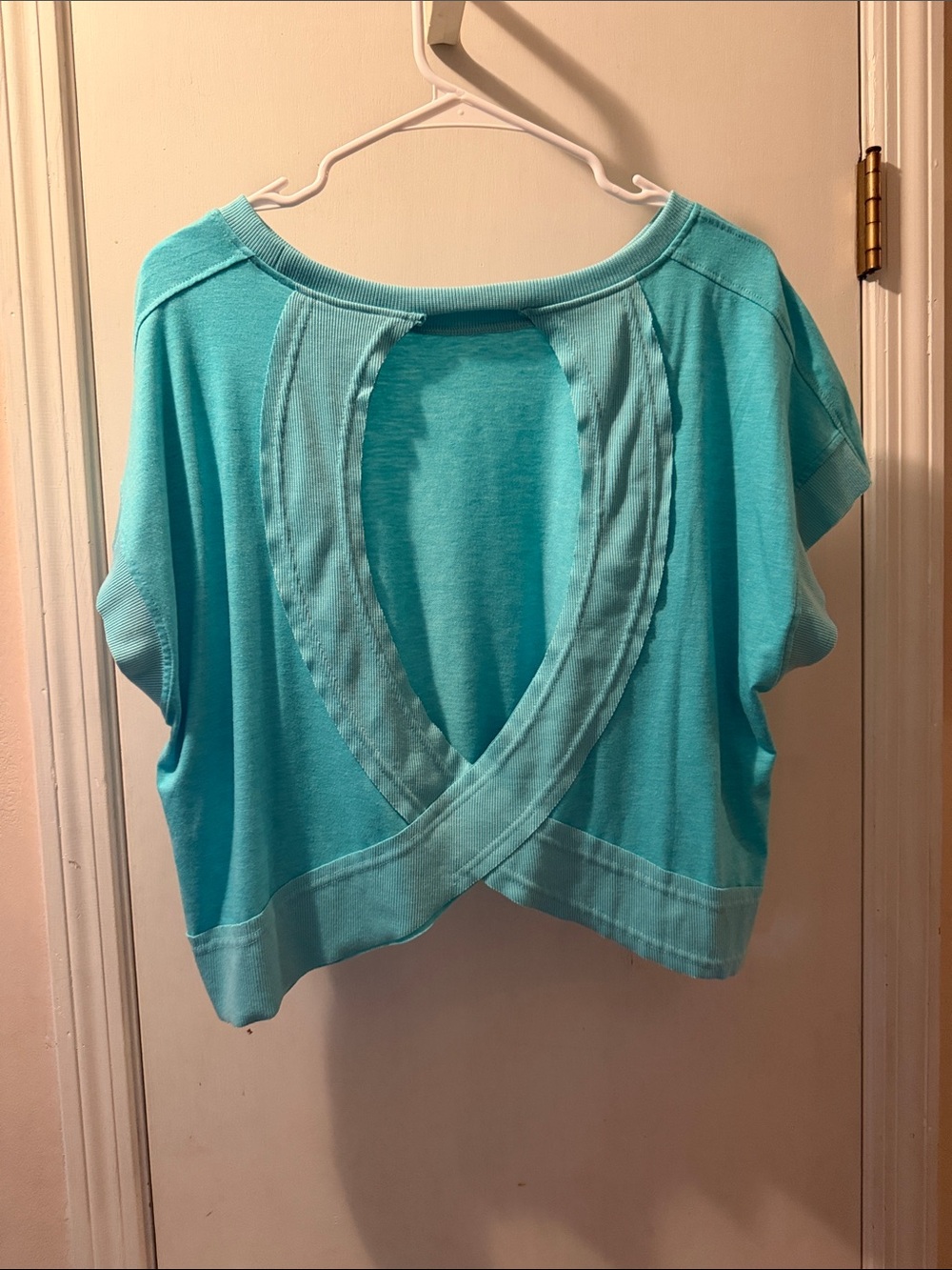 Light Blue Open-Back Crop Top